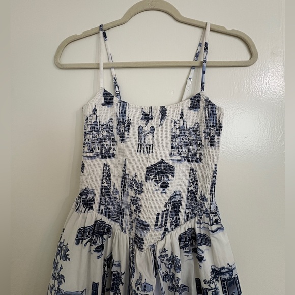 Abercrombie & Fitch Dipped-Waist Smocked Midi Dress - Picture 3 of 5